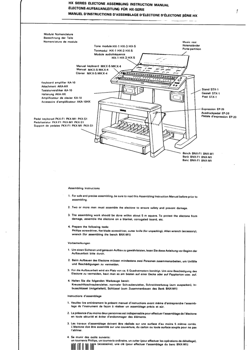 Yamaha Electone NX Series Assembling instruction manual
