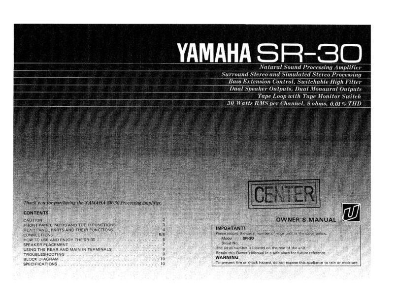 Yamaha SR-30 User manual