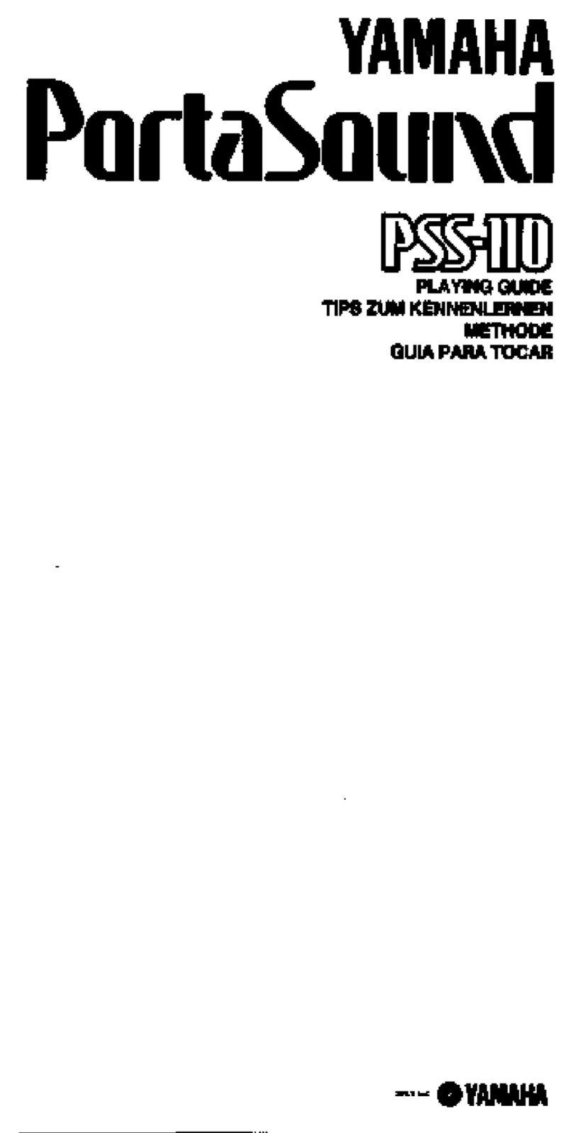 Yamaha PortaSound PSS-110 User manual