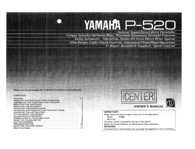 Yamaha P-520 User manual Yamaha P-520 User manual