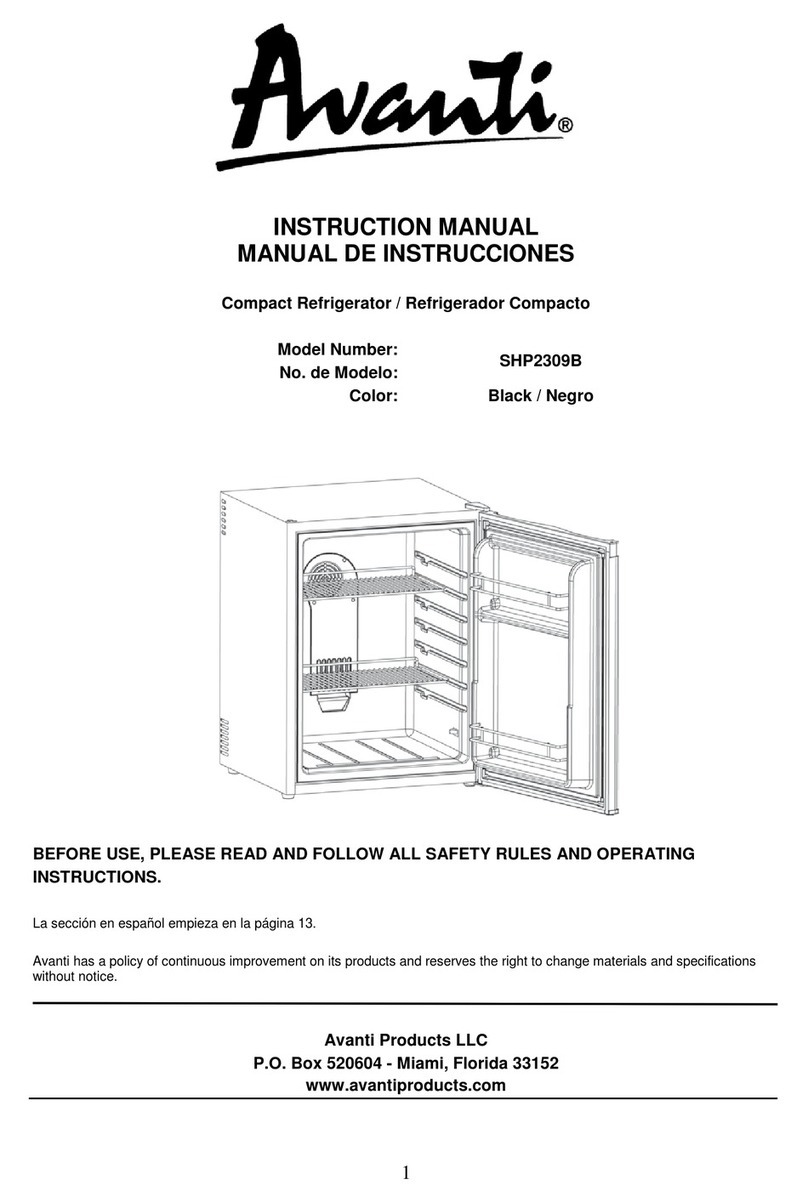 Avanti SHP2309B instruction manual