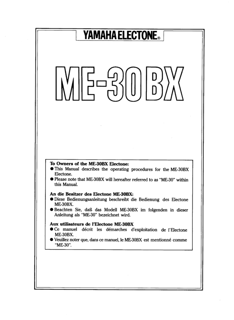 Yamaha Electone ME-30BX manual