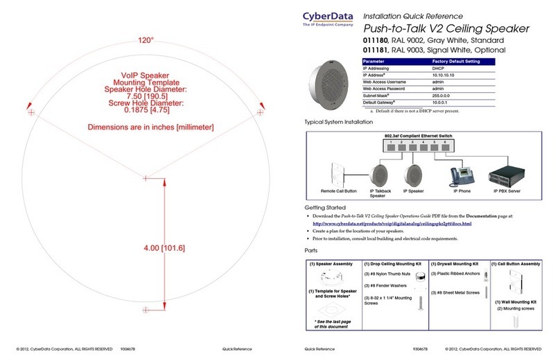 CyberData 11180 Installation quick reference
