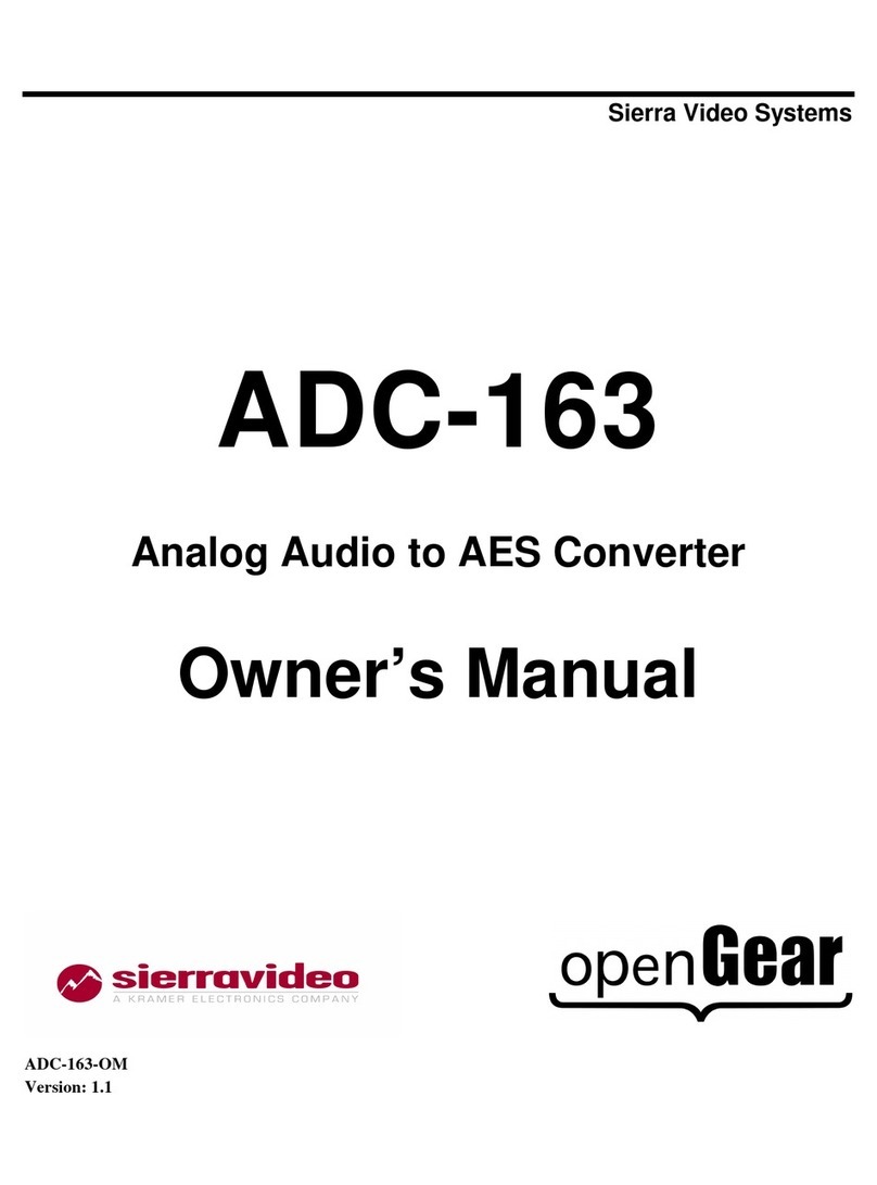 SIERRA VIDEO SYSTEMS openGear ADC-163 User manual