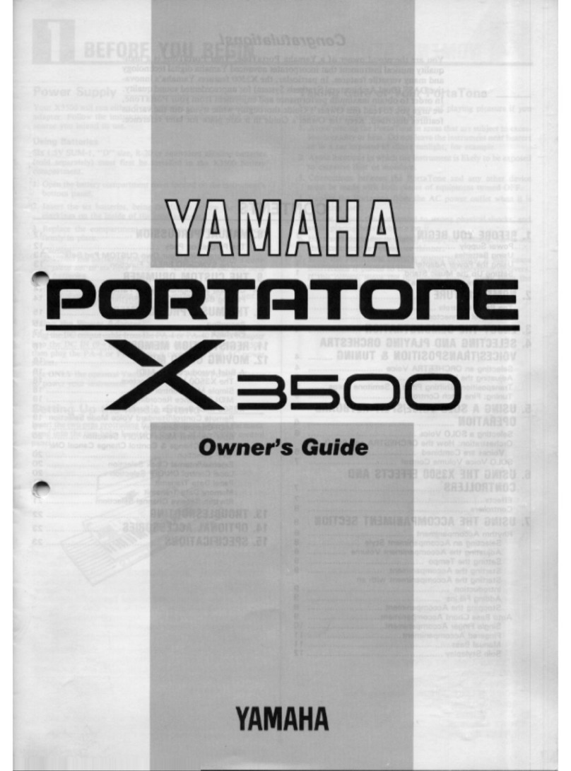 Yamaha Portatone X3500 owner's guide