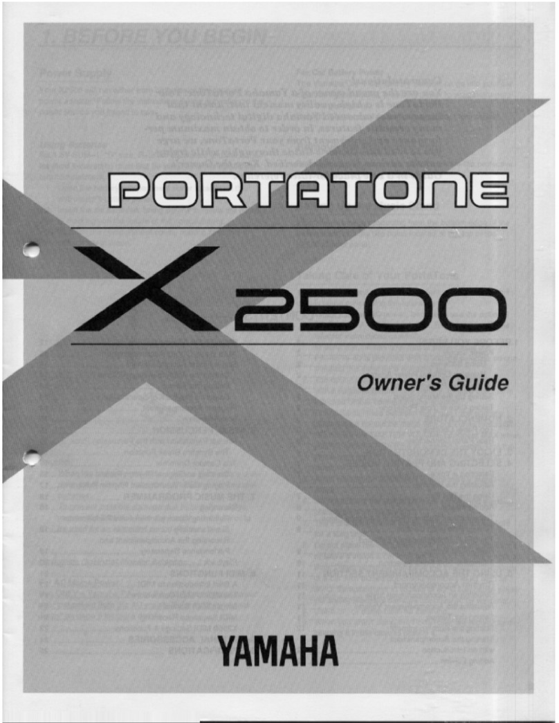 Yamaha Portatone X2500 User manual Yamaha Portatone X2500 User manual