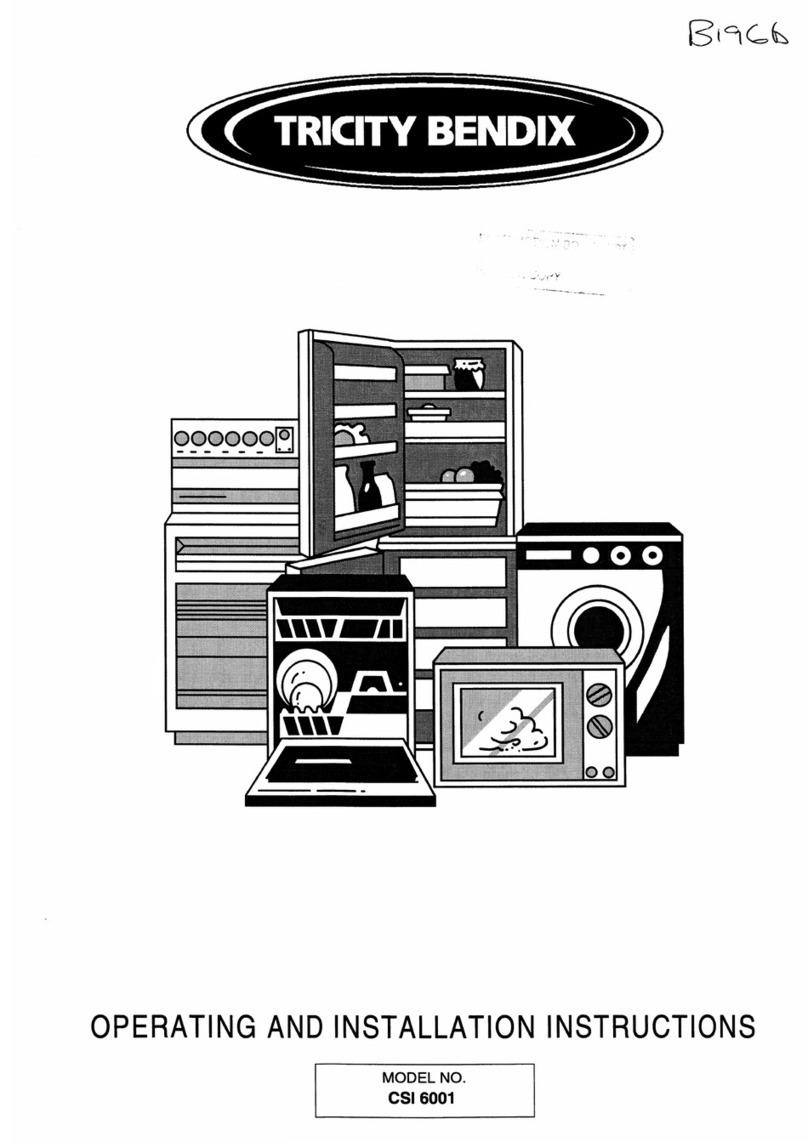 Tricity Bendix CSI 6001 Operating and installation instructions