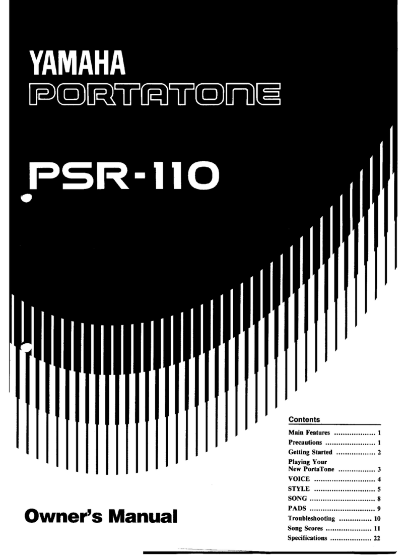 Yamaha PortaTone PSR-110 owner's manual