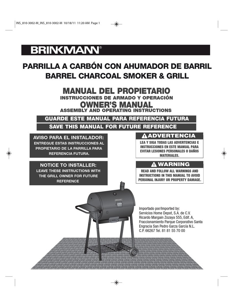 Brinkmann BARREL CHARCOAL User manual