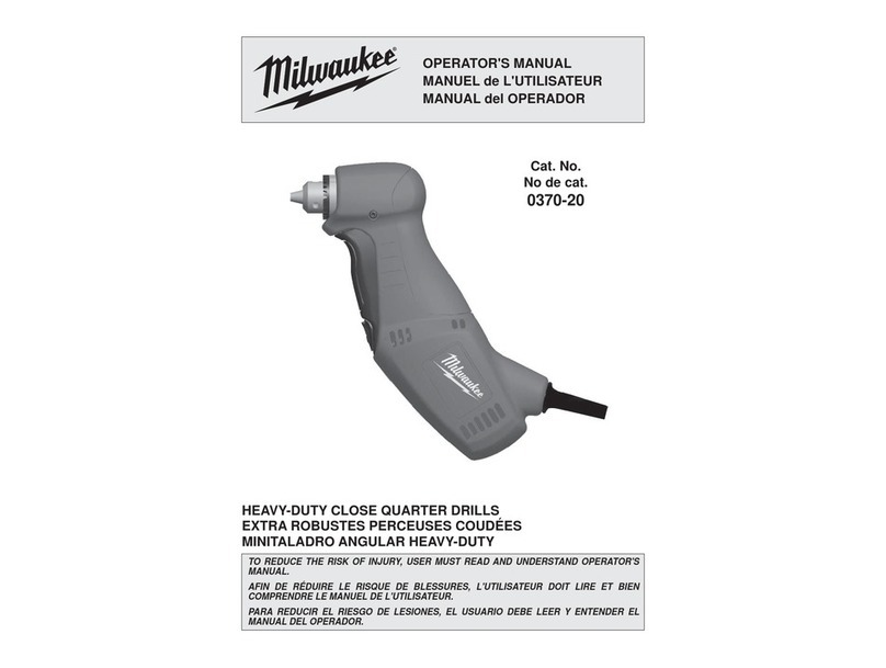 Milwaukee 0370-20 Operator's manual