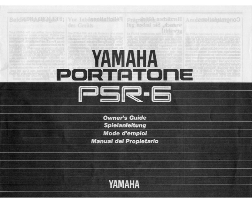 Yamaha PortaTone PSR-6 User manual Yamaha PortaTone PSR-6 User manual
