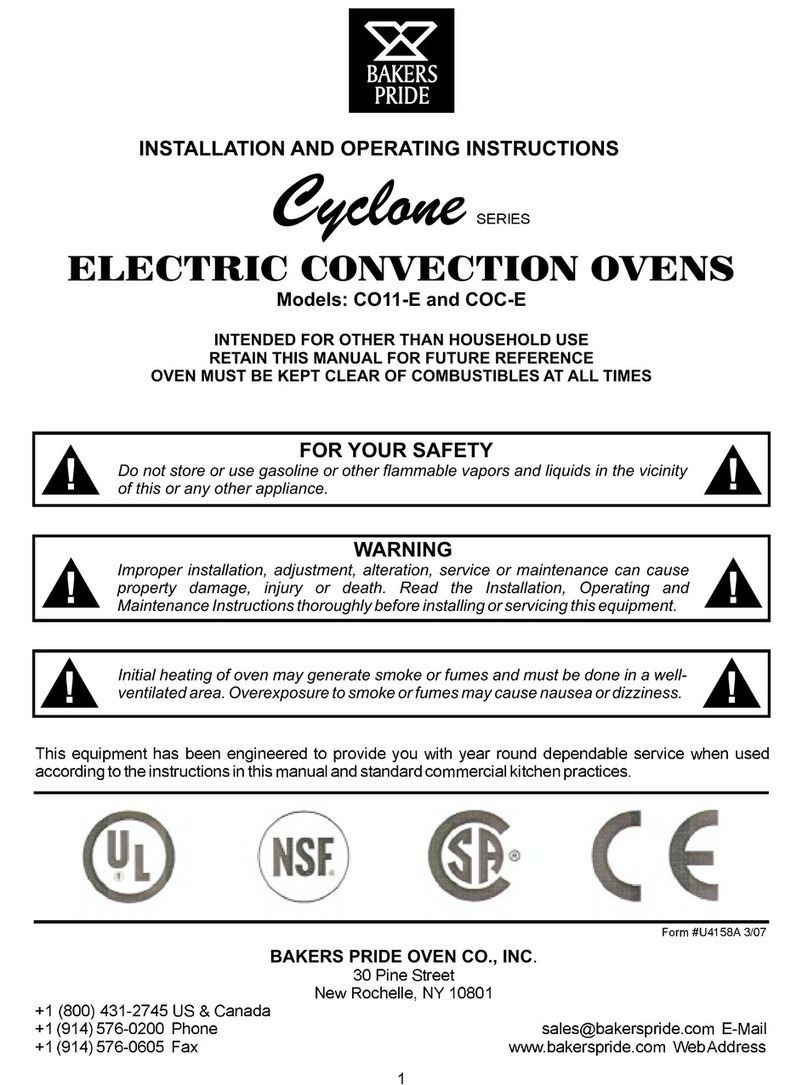 Bakers Pride Cyclone CO11-E User manual