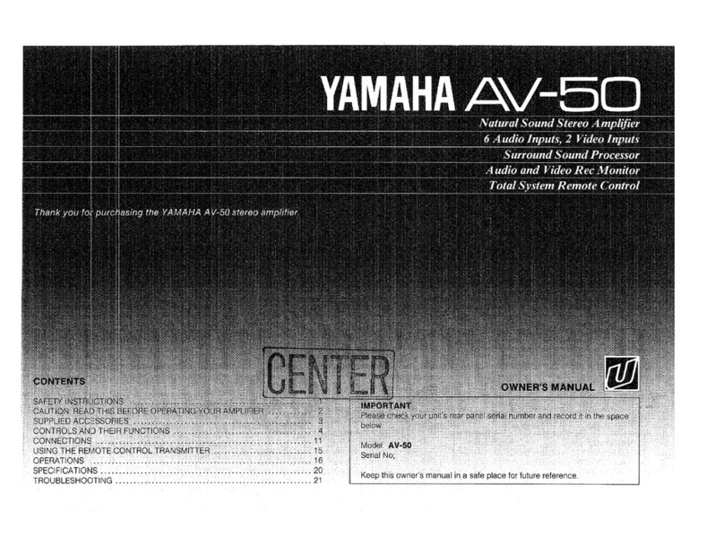 Yamaha AV-50 owner's manual Yamaha AV-50 owner's manual