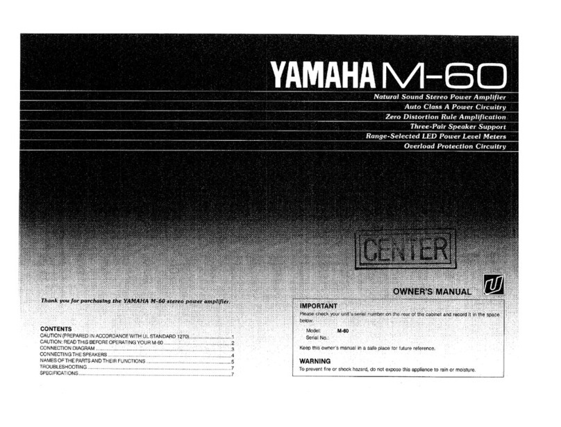 Yamaha M-60 owner's manual
