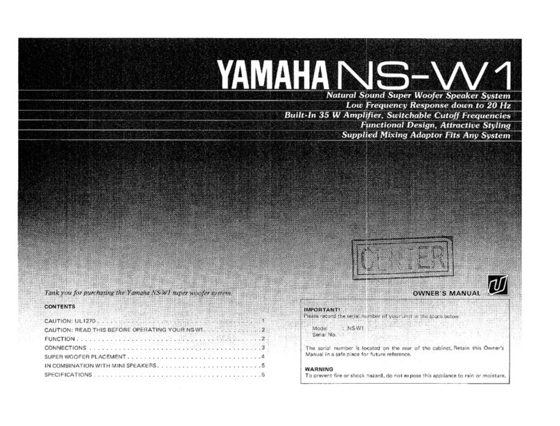 Yamaha NS-W1 owner's manual