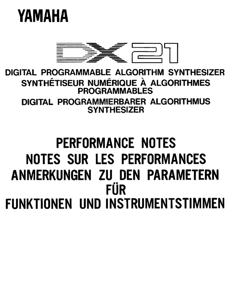 Yamaha DX21 Quick start guide