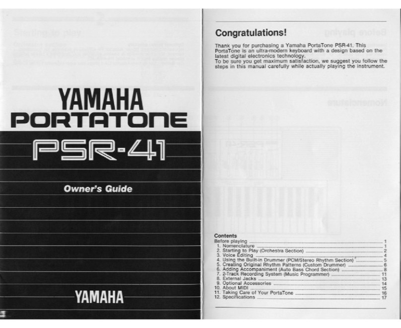 Yamaha PortaTone PSR-41 owner's guide