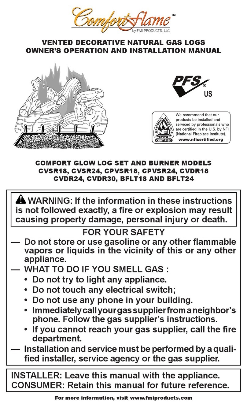 Comfort Glow CVSR18 Quick start guide