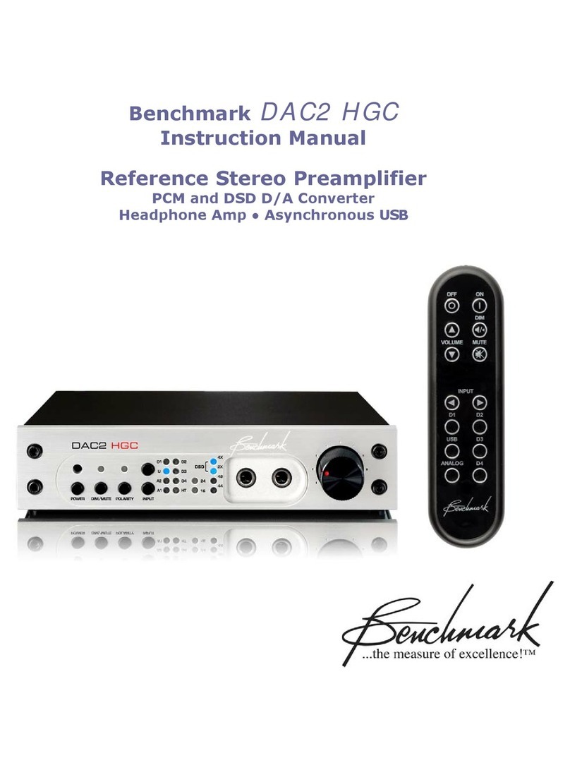 Benchmark DAC2 HGC instruction manual