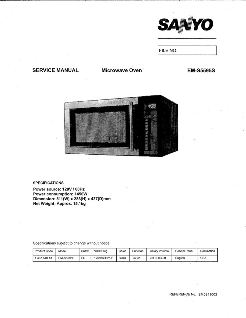Sanyo EMS5595S - Microwave 0.9 Cubic Feet User manual