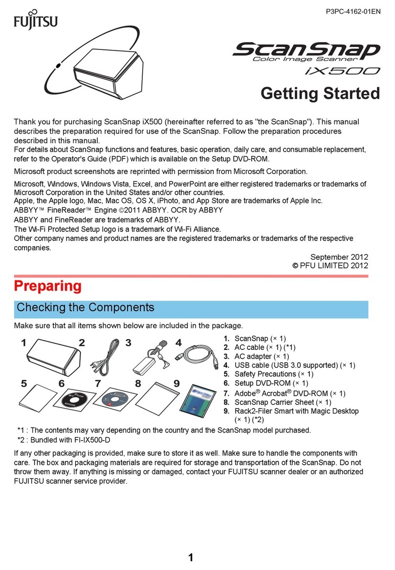 Fujitsu ScanSnap iX500 User manual Fujitsu ScanSnap iX500 User manual