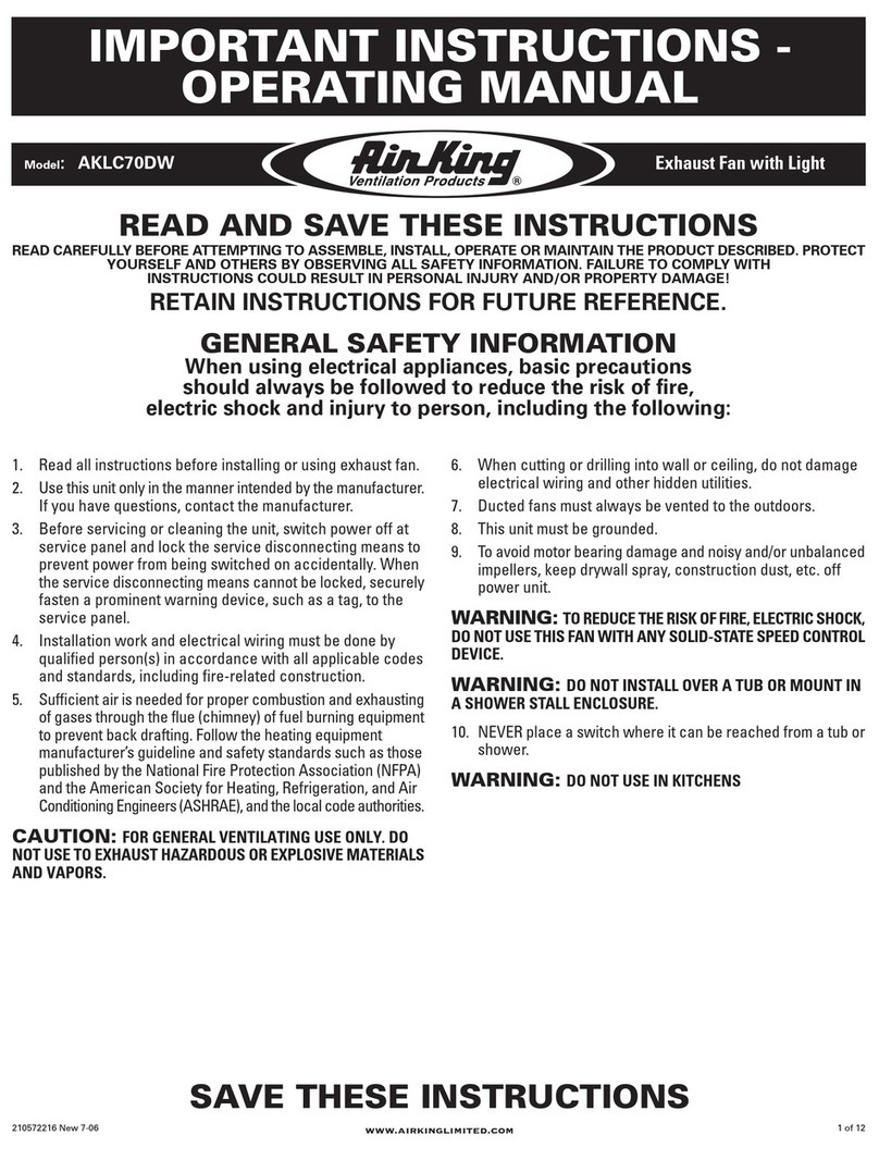 Air King AKLC70DW User manual