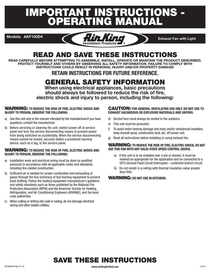 Air King AKF100D4 operating manual Air King AKF100D4 operating manual
