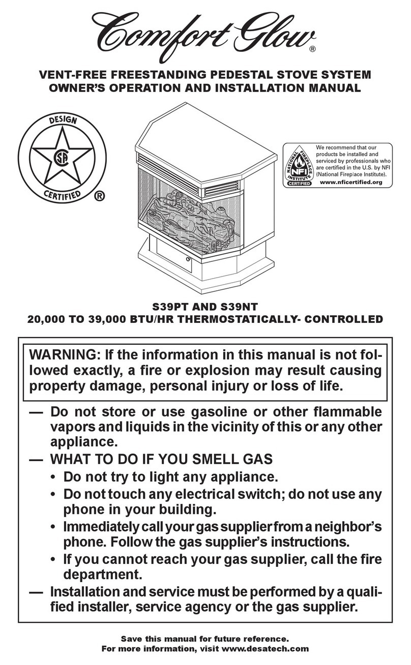 Comfort Glow S39PT Quick start guide