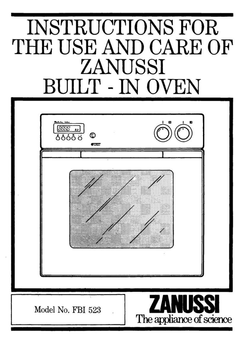 Zanussi FBI 523 A Quick reference guide