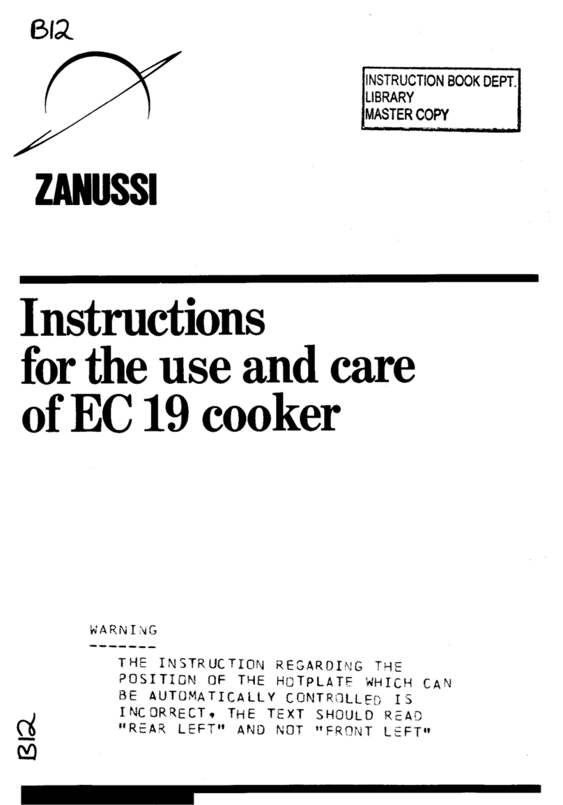 Zanussi EC19 User manual Zanussi EC19 User manual