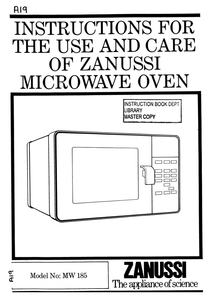Zanussi MW 185 Instructions for use and care