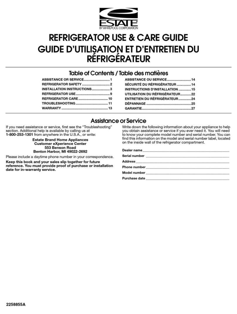 Estate REFRIGERATOR Use & care guide
