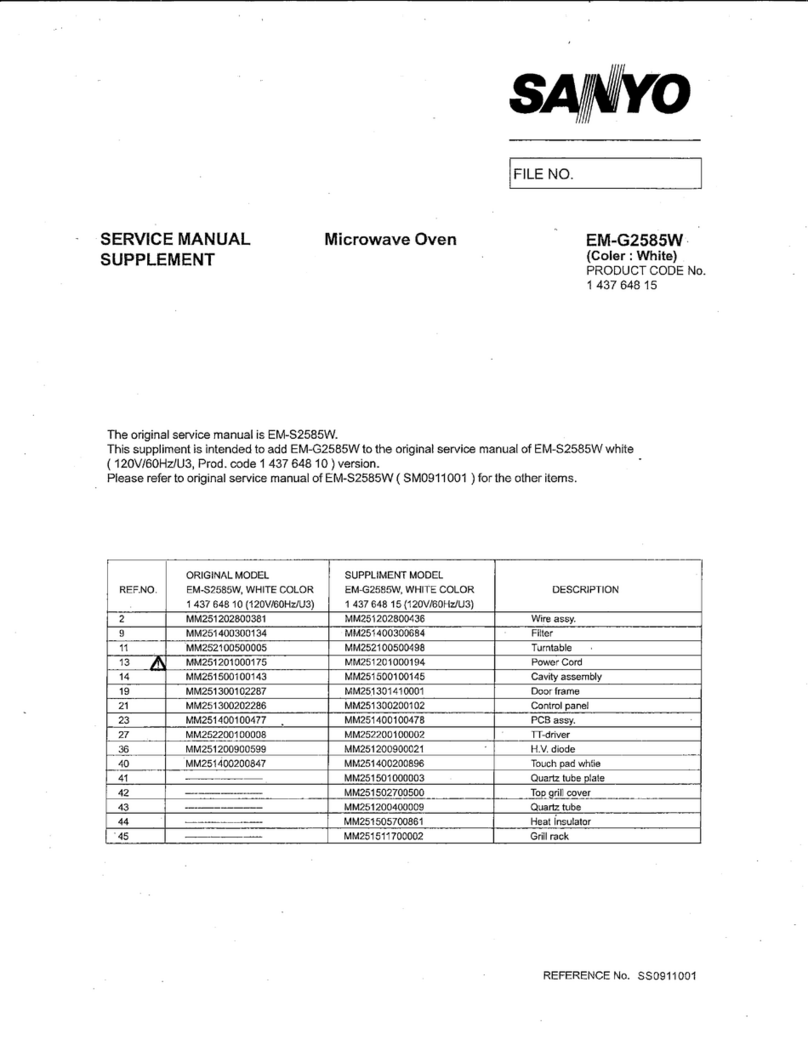 Sanyo EMG2585W - Microwave 0.8 CF Browning Oven User manual