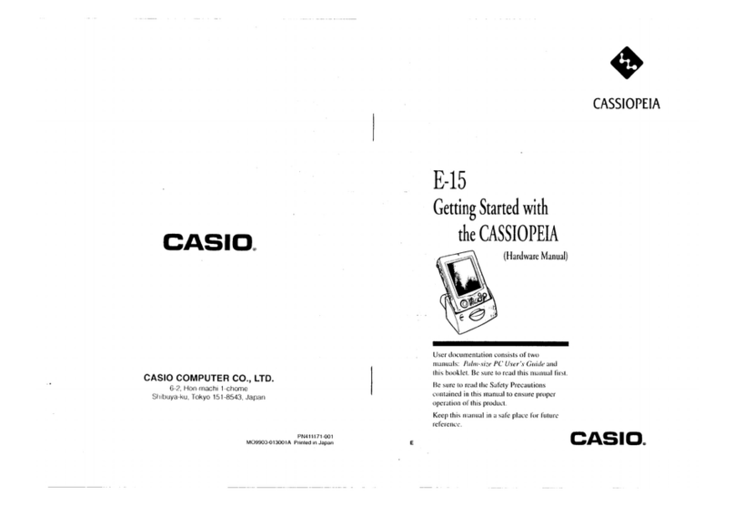 Casio CASSIOPEIA E-15 User manual Casio CASSIOPEIA E-15 User manual