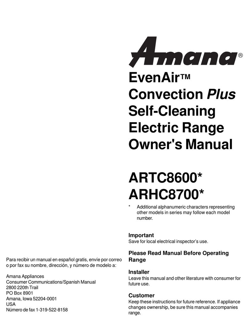 Amana EvenAir ARTC8600 Series User manual
