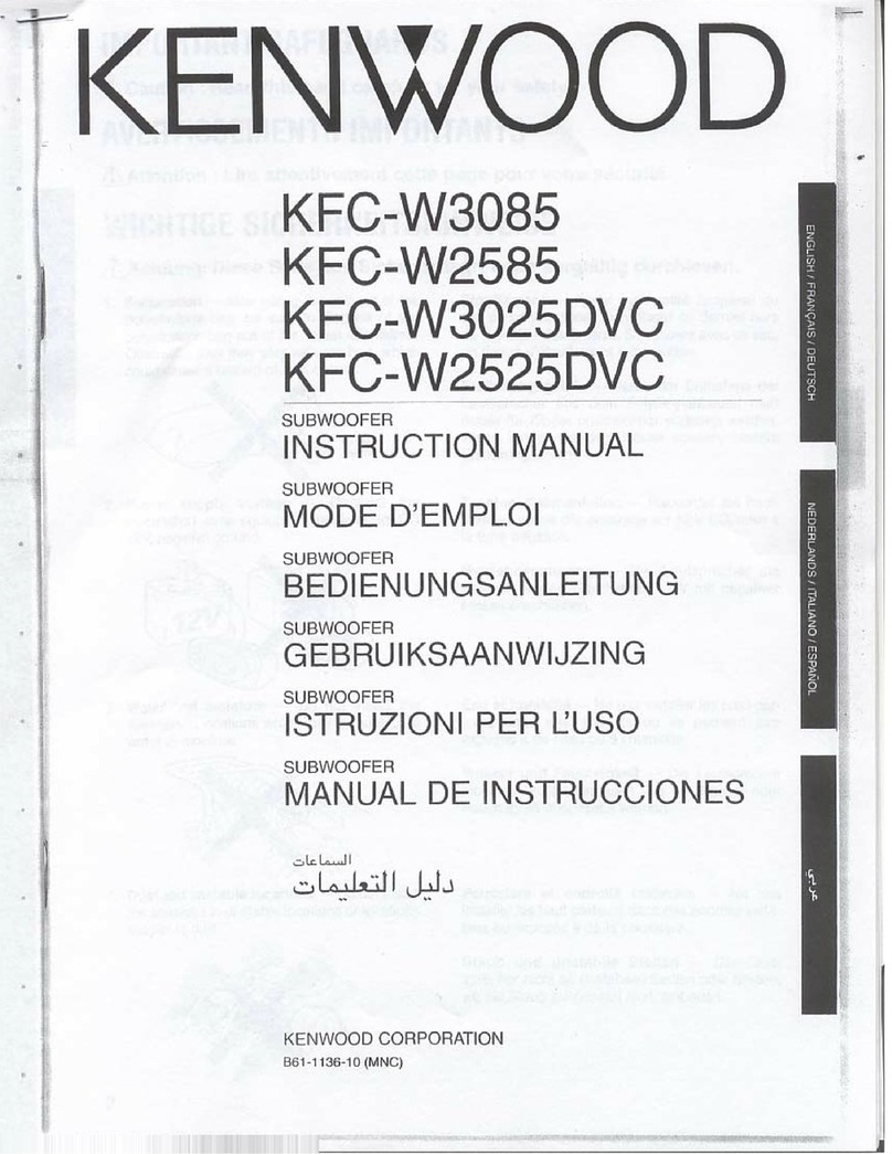 Kenwood KFC-W3085 User manual Kenwood KFC-W3085 User manual