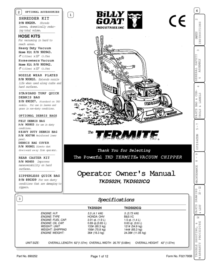 Billy Goat TERMITE TKD502H Installation instructions