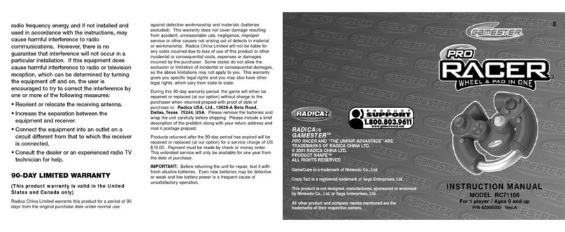 Radica Games Pro Racer RC71106 instruction manual Radica Games Pro Racer RC71106 instruction manual