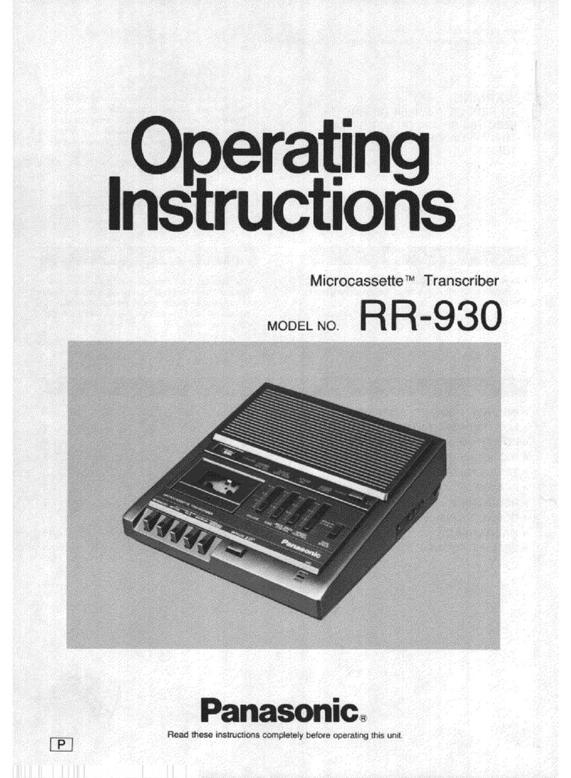 Panasonic transcriber - RR 930 Microcassette User manual