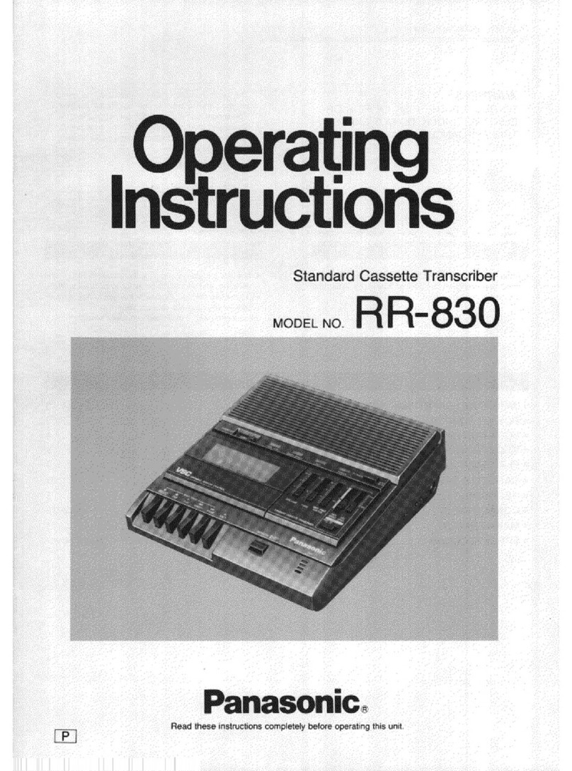 Panasonic RR830 - Desktop Cassette Transcriber User manual