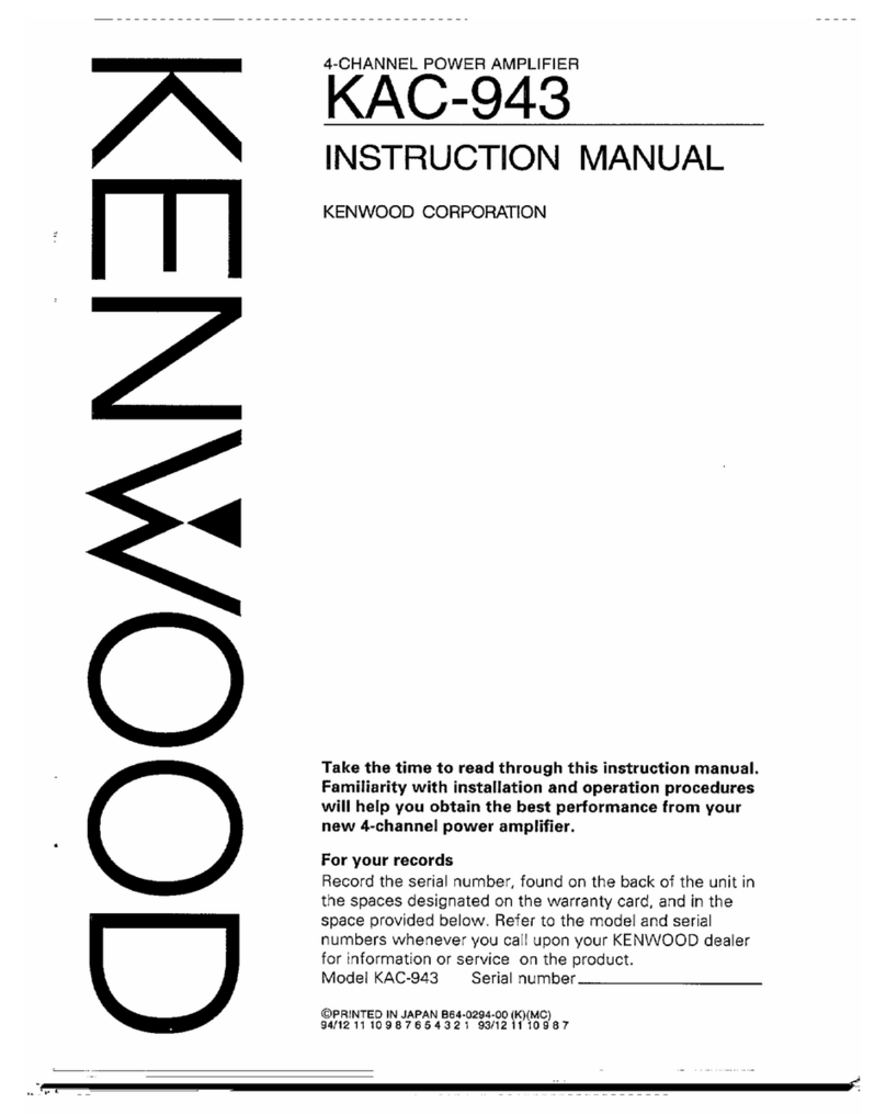 Kenwood KAC-943 instruction manual