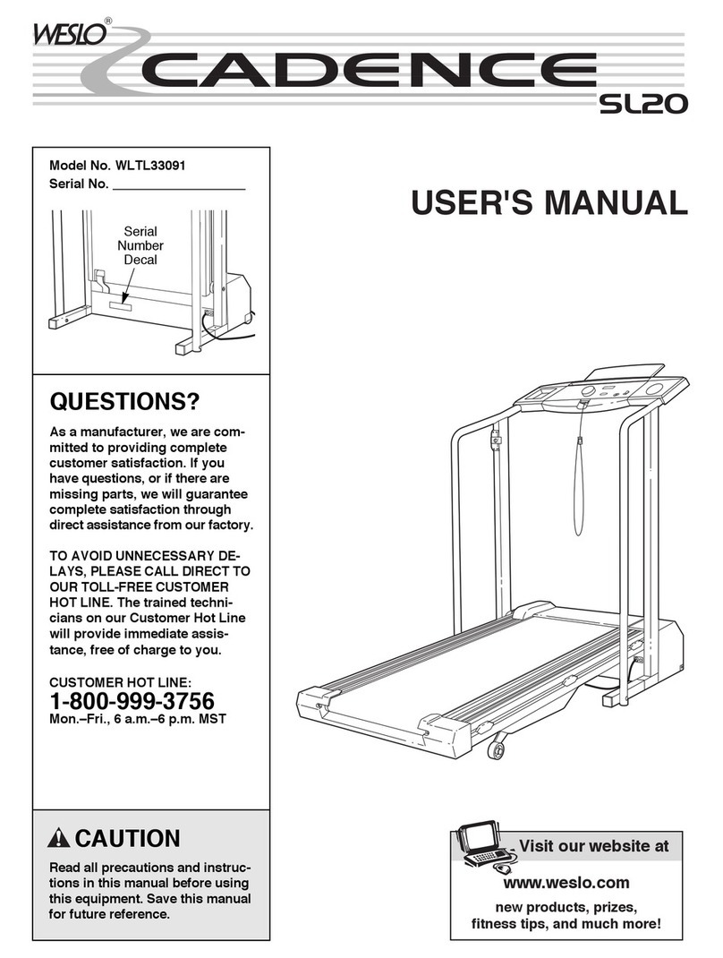 Weslo Cadence SL20 WLTL33091 User manual Weslo Cadence SL20 WLTL33091 User manual