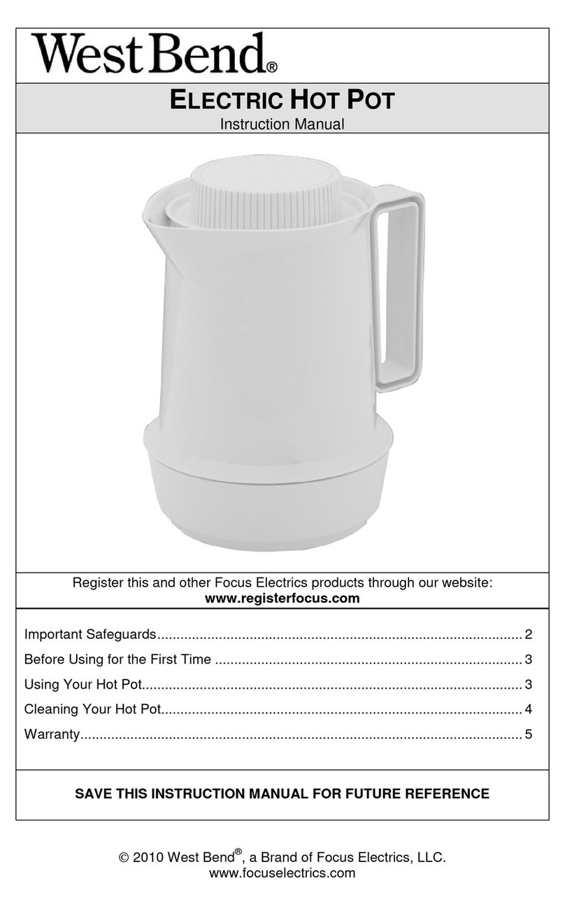 West Bend Electric Hot Pot instruction manual