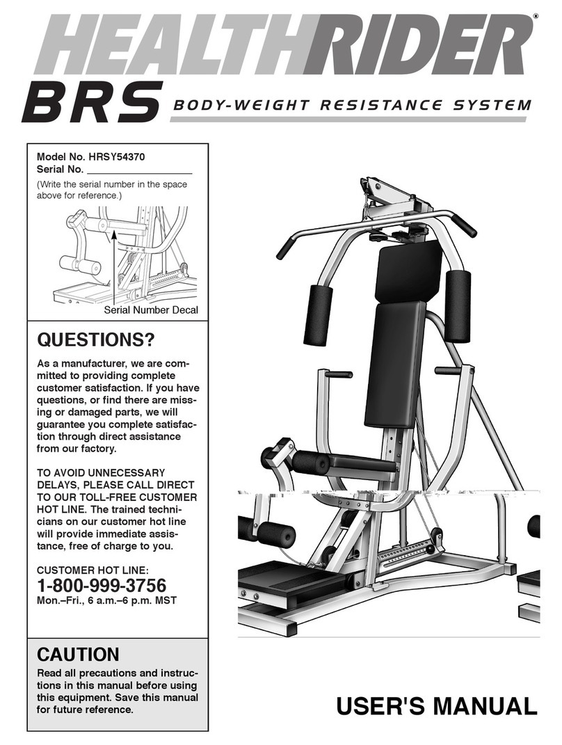 HEALTH RIDER HRSY54370 user manual