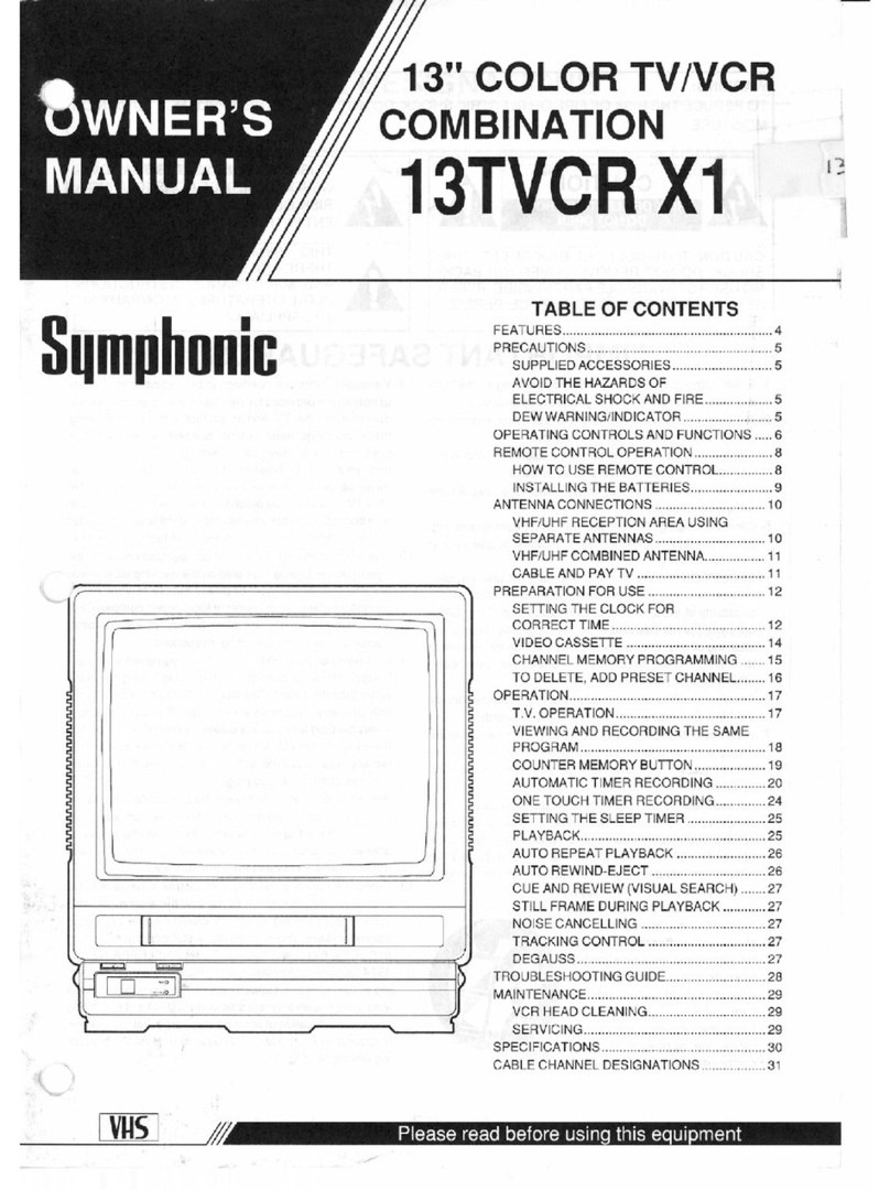 Symphonic Symphonic 13TVCR X1 User manual Symphonic Symphonic 13TVCR X1 User manual