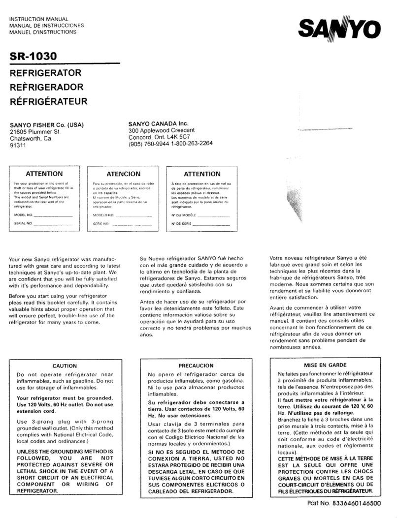 Sanyo SR-1030 instruction manual