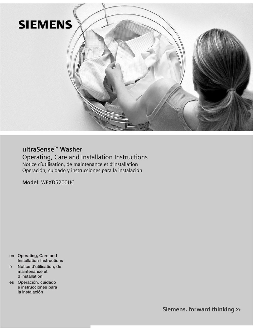 Siemens ultraSense WFXD5200UC Installation guide