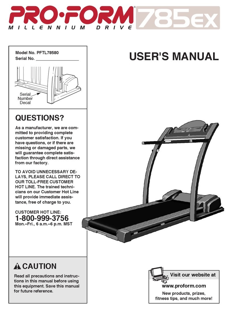 Pro-Form 785ex PFTL78580 User manual