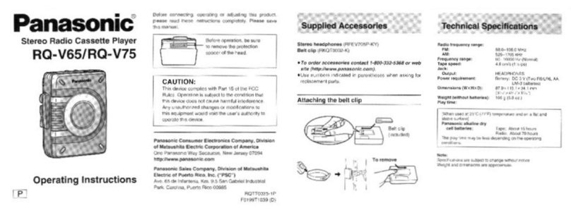 Panasonic RQ-V65 operating instructions