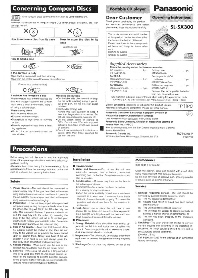 Panasonic SL-SX300 operating instructions